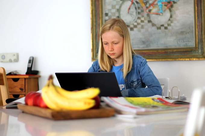 Girl at laptop